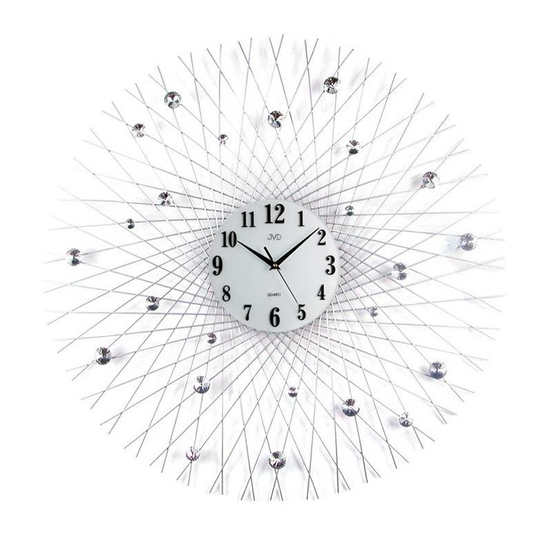 Zegar ścienny metalowy 80cm z cyrkoniami HJ66